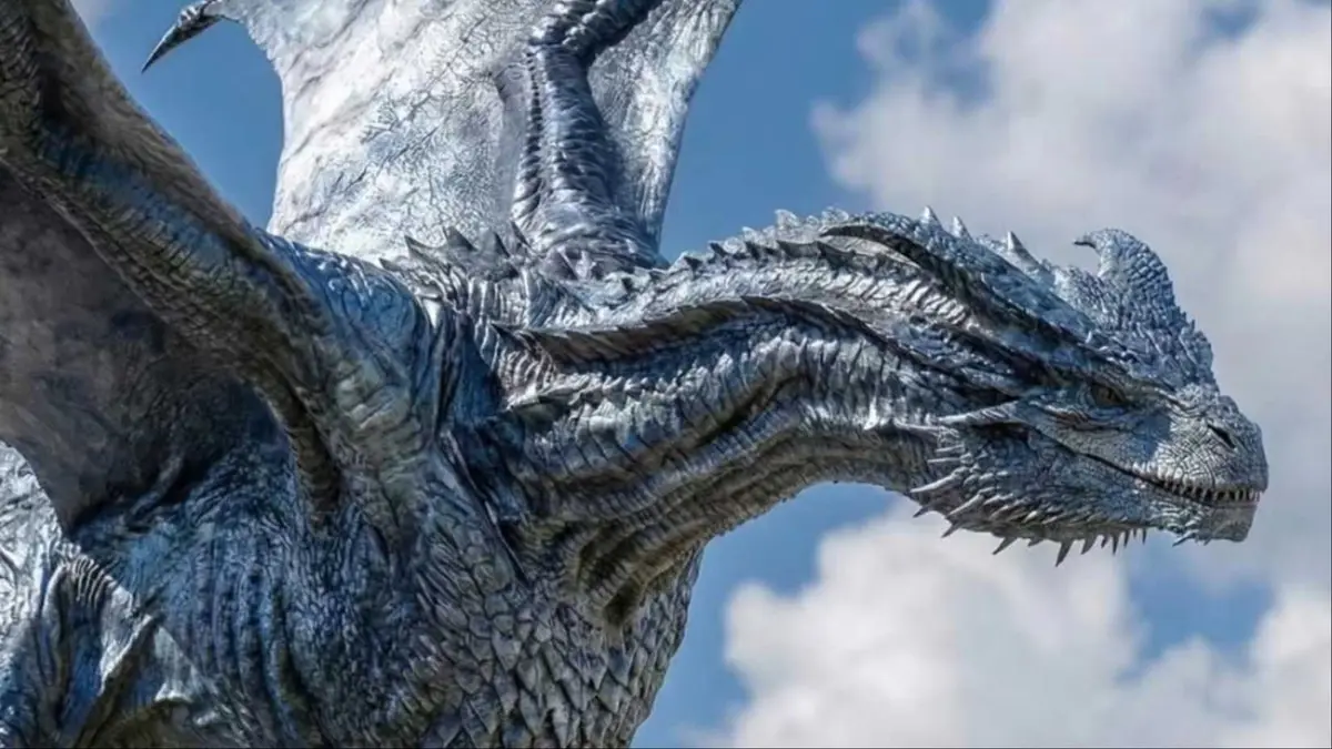 Silverwing flying in the sky in House of the Dragon