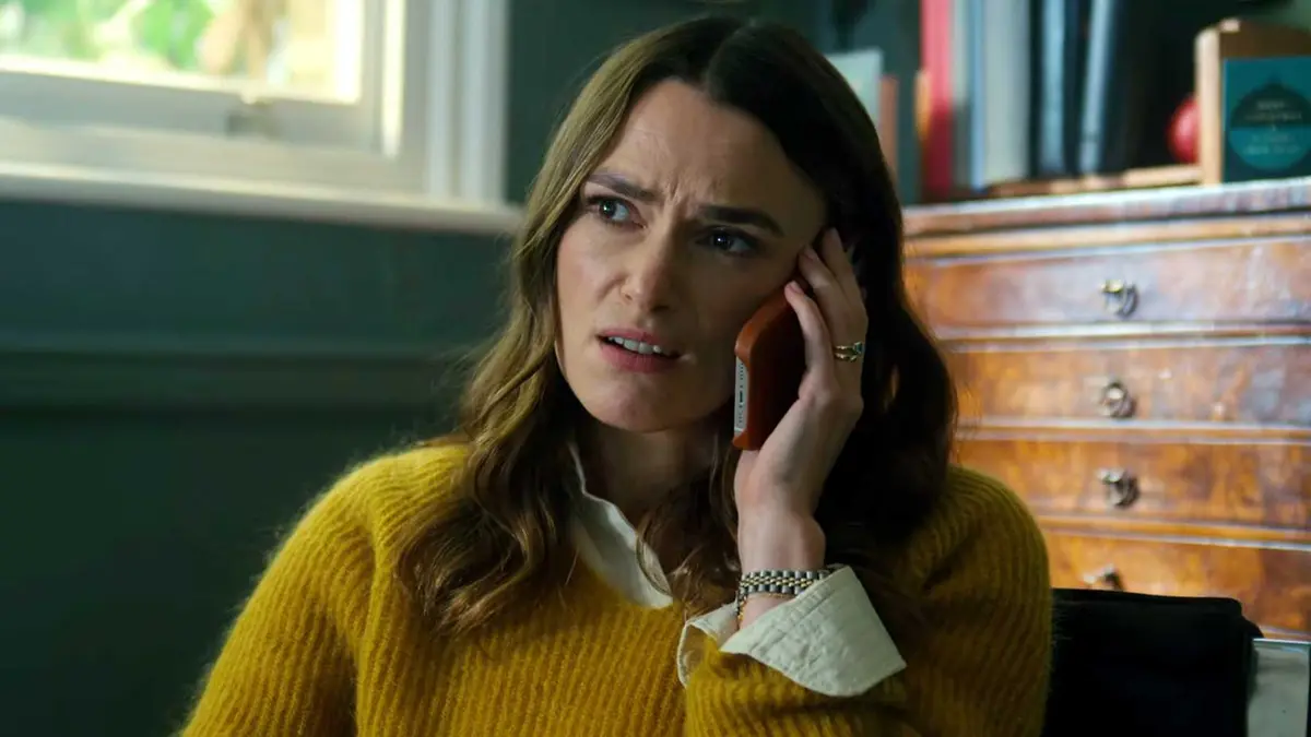 Keira Knightley on a phone call with Ben Whishaw in Black Doves