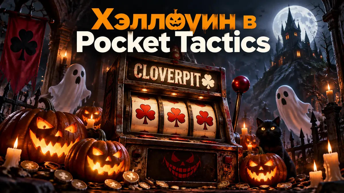 Хэллоуинские игры: жуткий игровой автомат CloverPit среди тыкв и призраков в готической атмосфере