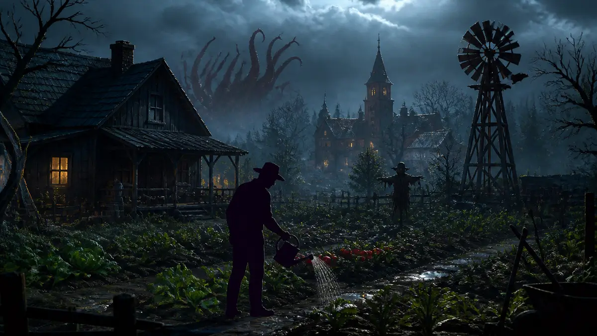Геймплей мрачной фермы в стиле хоррора Welcome to Elderfield на PC