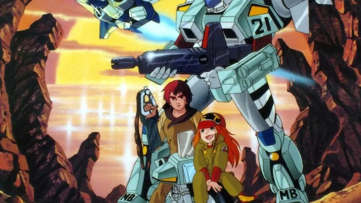 Pilots ready to fight with their mecha in Genesis Climber MOSPEADA.