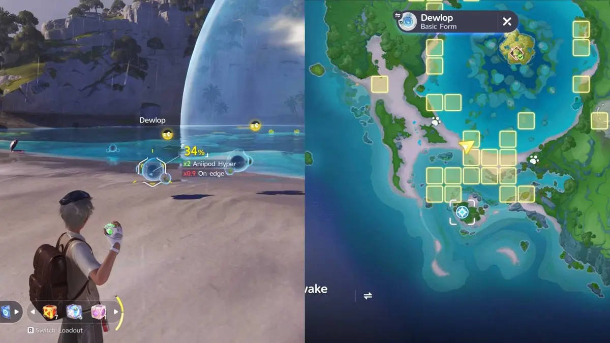 Dewlop location Aniimo