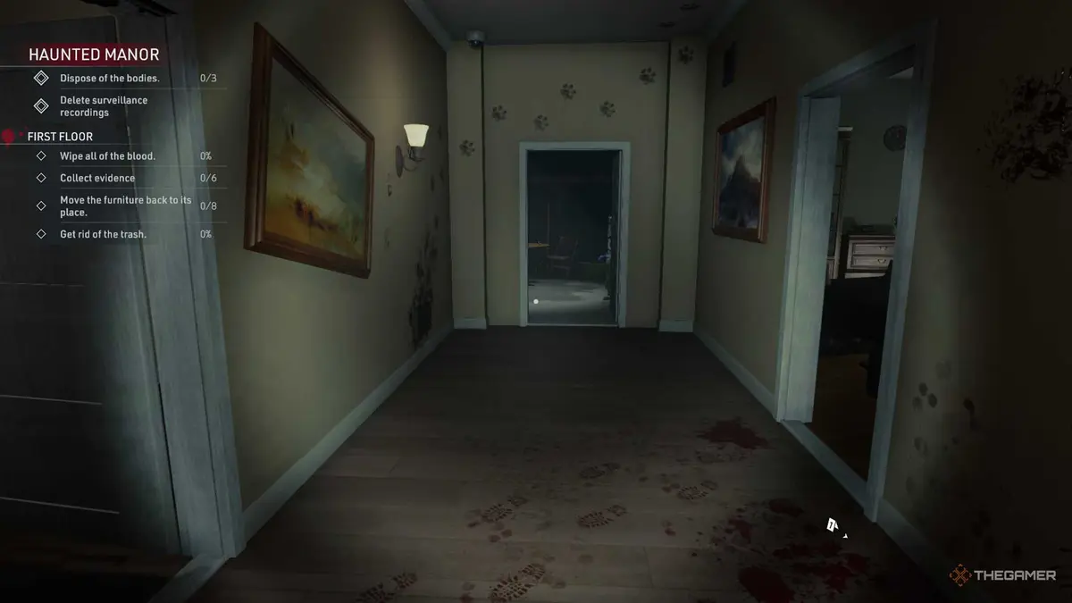 Kovalsky is heading towards to one of the rooms of the haunted house in Crime Scene Cleaner
