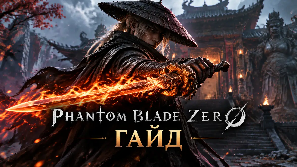 Герой Soul с огненным клинком Flaming Mane на фоне храма в Phantom Blade Zero