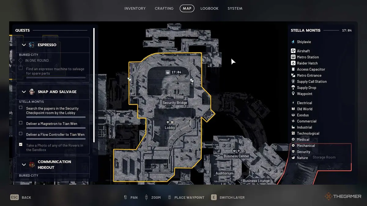 ARC Raiders Lobby and Security bridge map location.