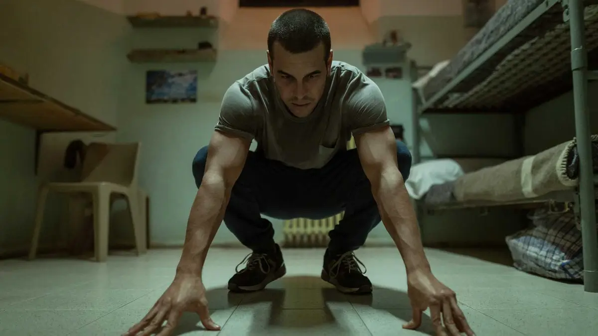 Mario Casas in a cell from The Innocent on Netflix