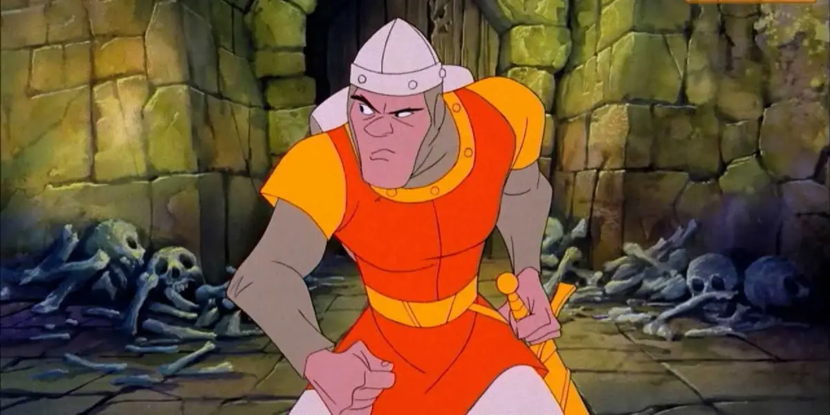 Dirk the Daring scans a room in the Dragon's Lair.