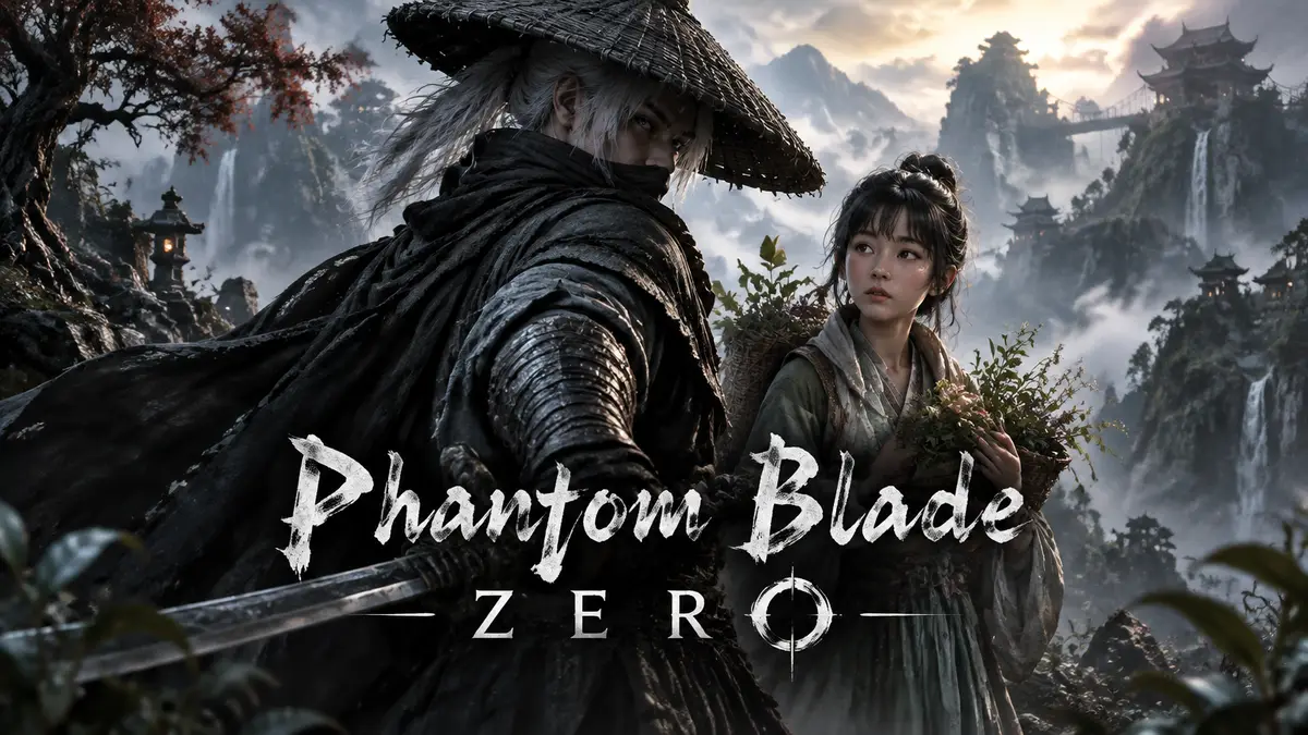 Воин Soul и юная целительница Yu'er среди туманной горной долины в стиле Phantom Blade Zero