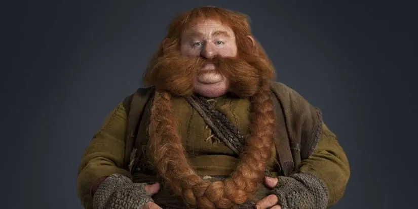 Bombur with his hands on his belly in The Hobbit