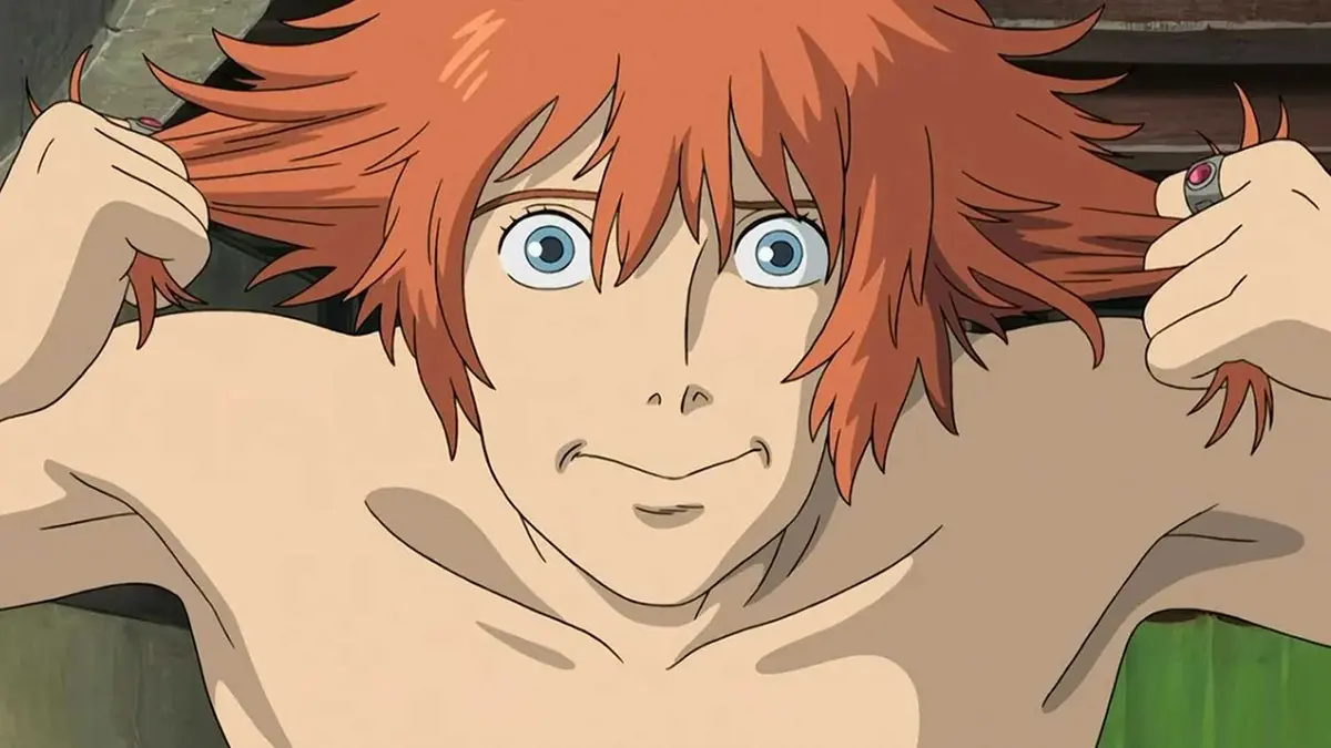 Howl with ginger hair in Howl's Moving Castle