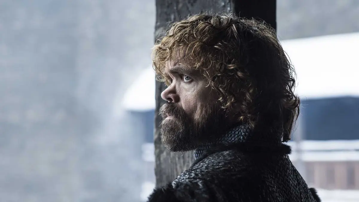 Tyrion (Peter Dinklage) looking concerned in Game of Thrones.