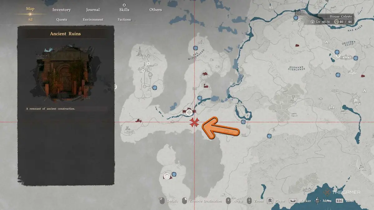 Crimson Desert Precipice of Echoes location on the map.