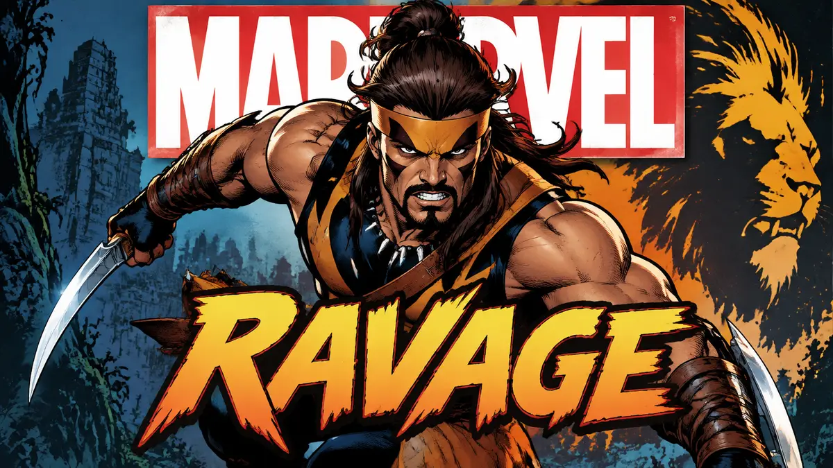 Супергерой Рэведж на обложке классического комикса Marvel