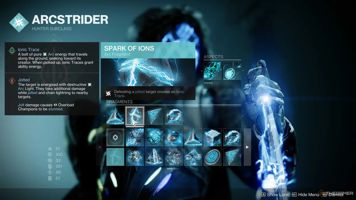 Destiny 2 Arcstrider Punch Build Example Fragment