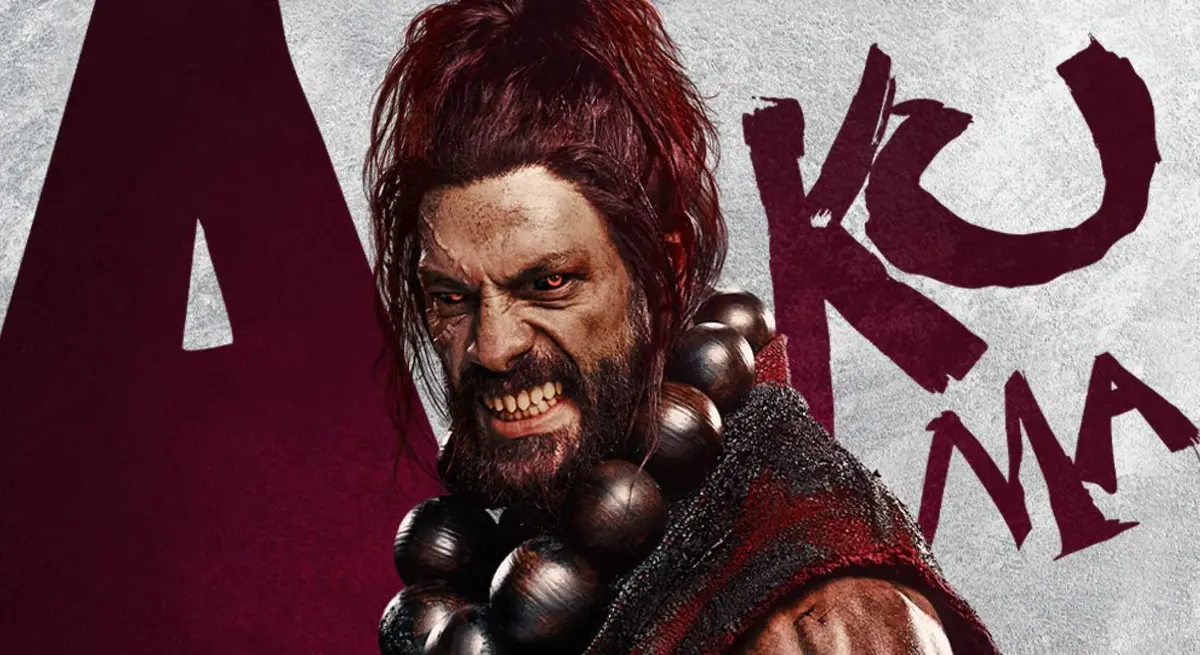 Akuma on a poster for Street Fighter 2026, played by Roman Reigns