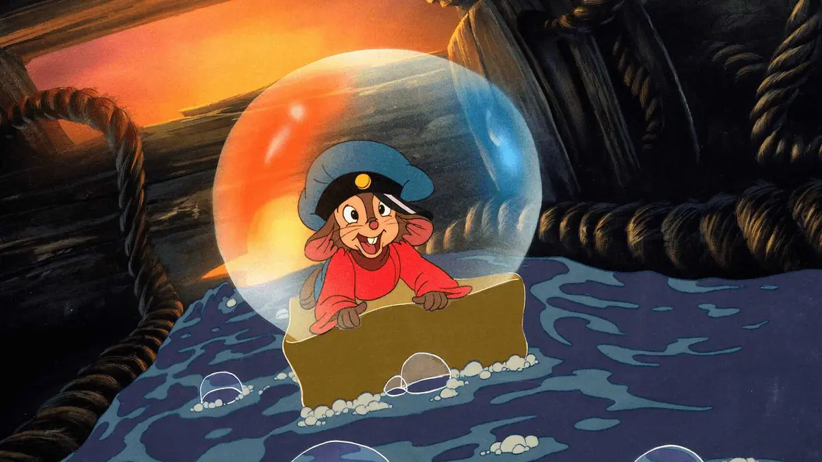 Fievel rides a bar of soap in An American Tail.