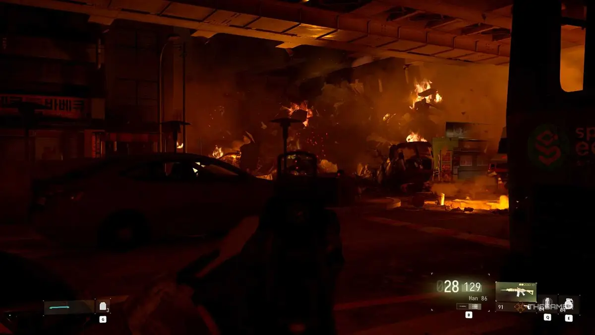 Shooting an enemy in CoD MW4.