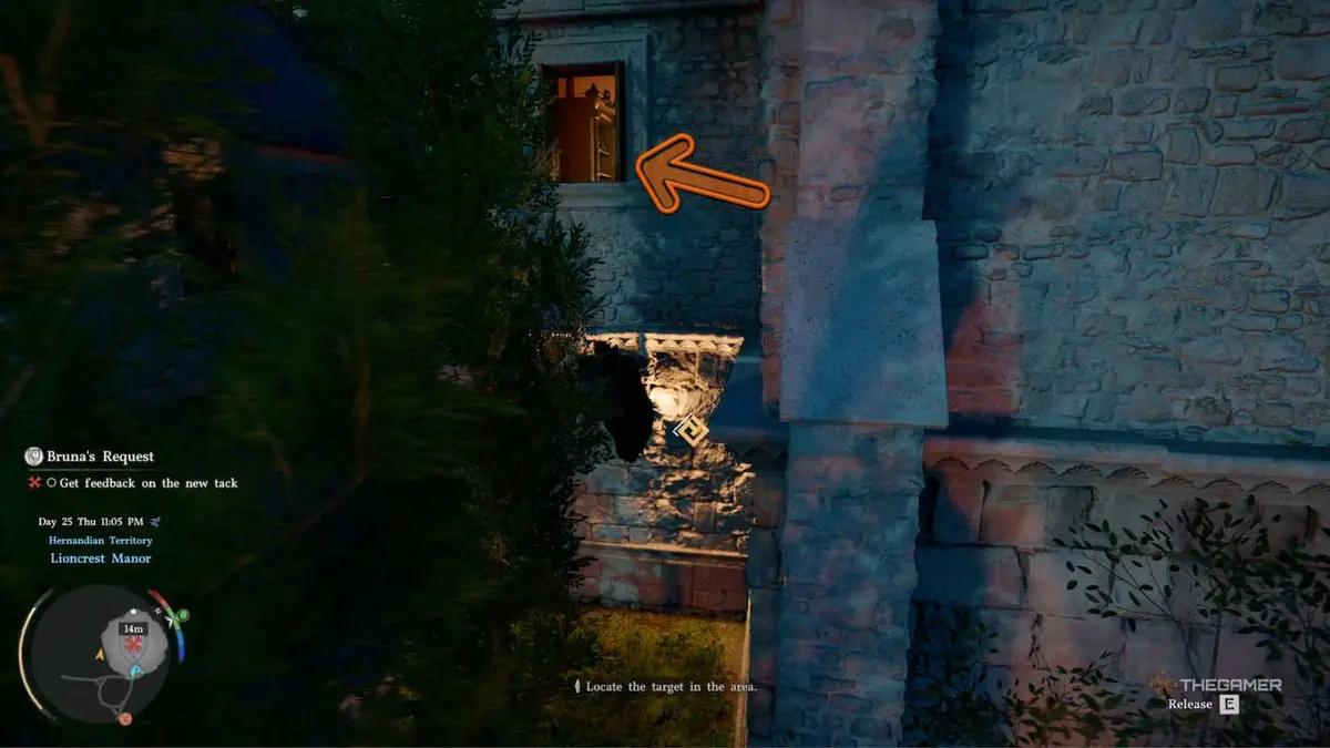 Crimson Desert entering lioncrest manor through secret passage.