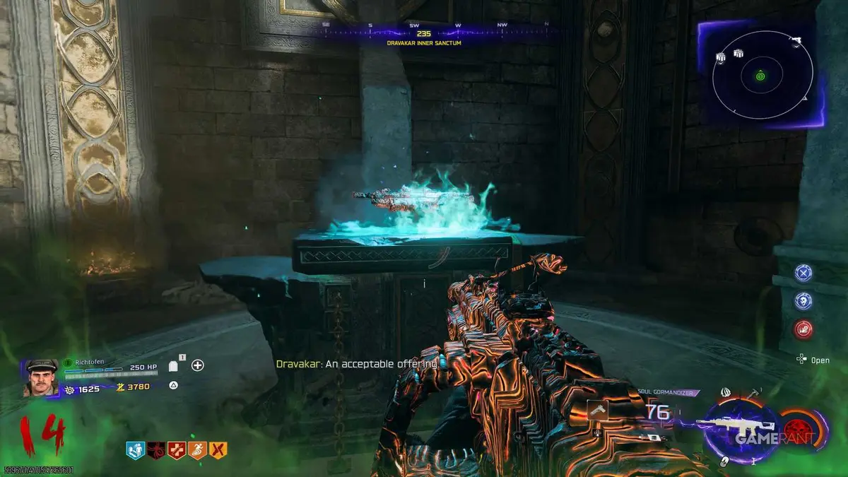 Sacrifice All Weapon Types to Dravakar's Forge