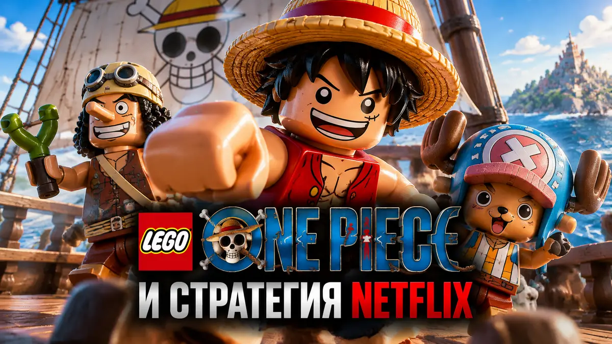 Минифигурки LEGO One Piece: Луффи в соломенной шляпе, Усопп и Чоппер на палубе пиратского корабля