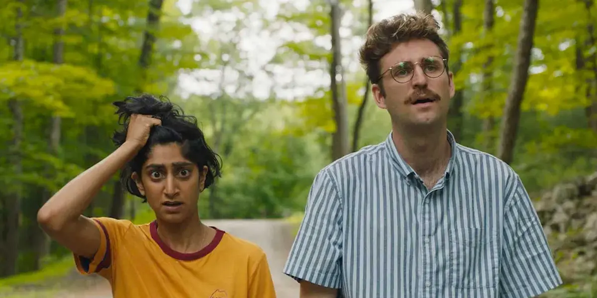 John Paul Reynolds and Sunita Mani in Save Yourselves 2020