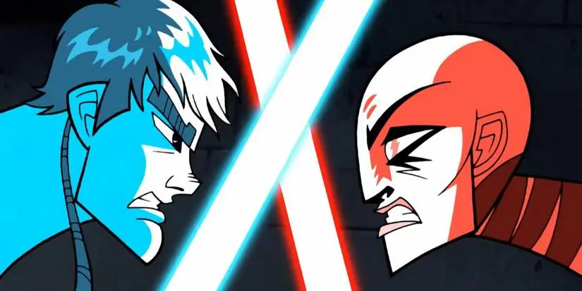 Anakin Skywalker faces off against Ventress in the original Clone Wars series.