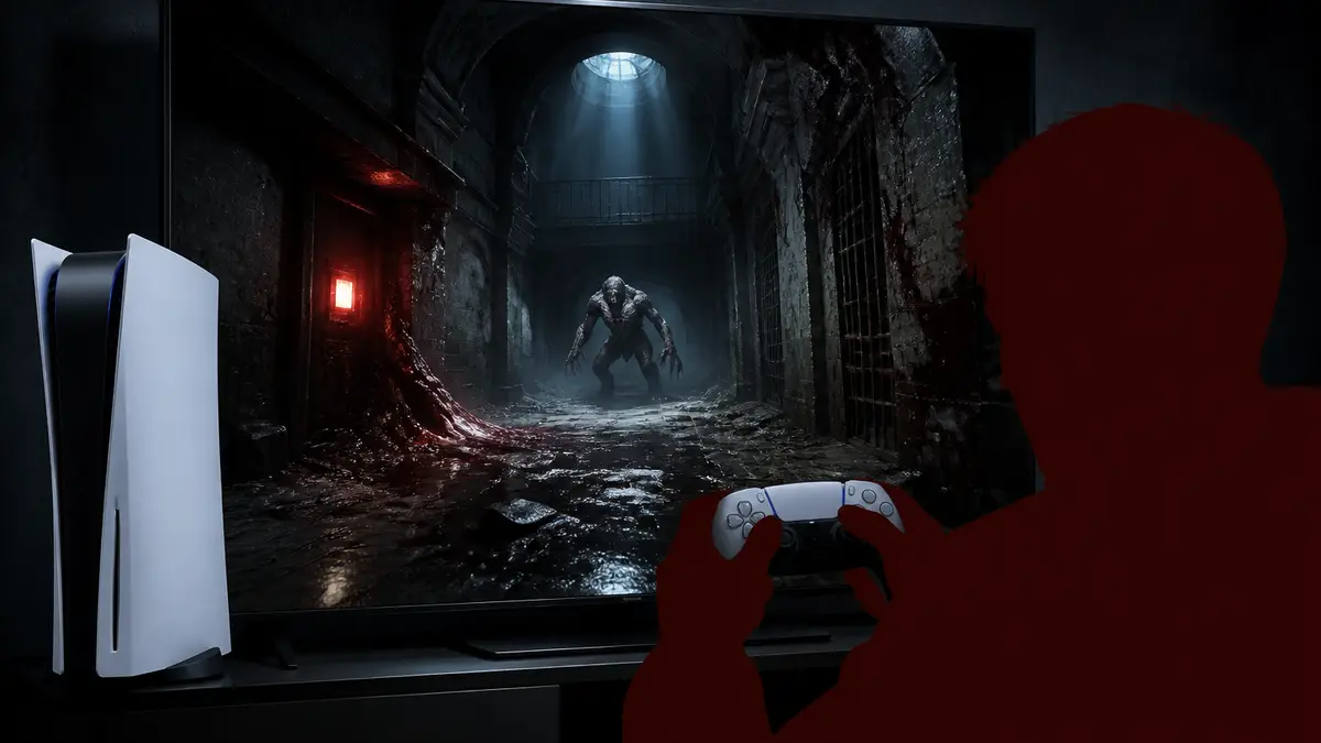 Мрачная сцена из хоррора ANOMALITH на консоли PlayStation 5