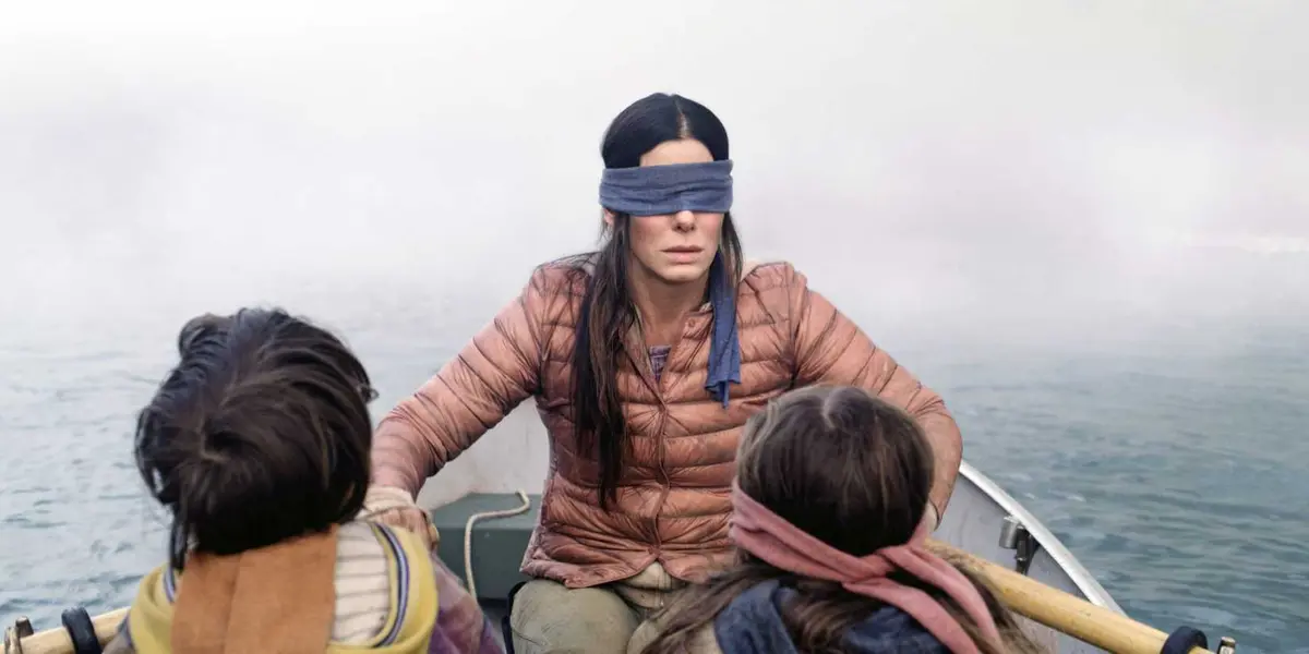 Sandra Bullock on the boat in Bird Box