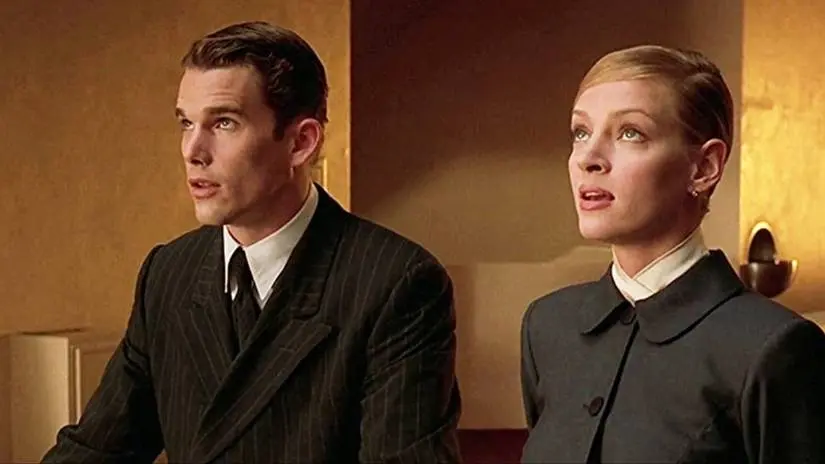 Ethan Hawke and Uma Thurman as Vincent and Irene in Gattaca 1997