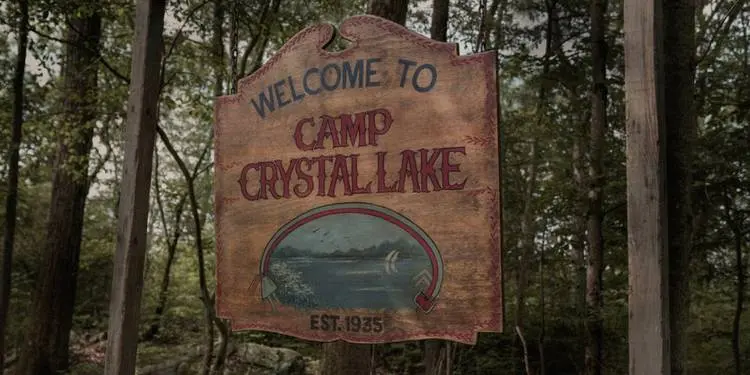 the Camp Crystal Lake sign in Peacock's Crystal Lake