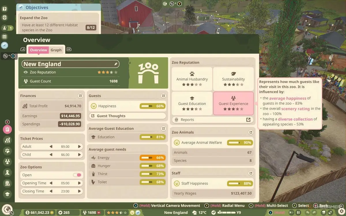 Guest Experience description in Planet Zoo 2