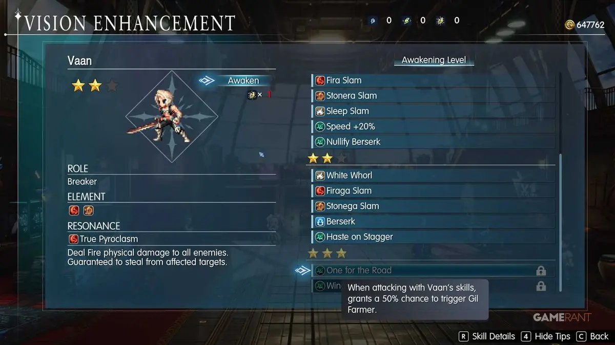 Awakening Vaan Vision in FF Resonance