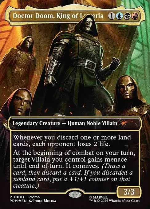 An exclusive MTG card dedicated to Doctor Doom, King of Latveria