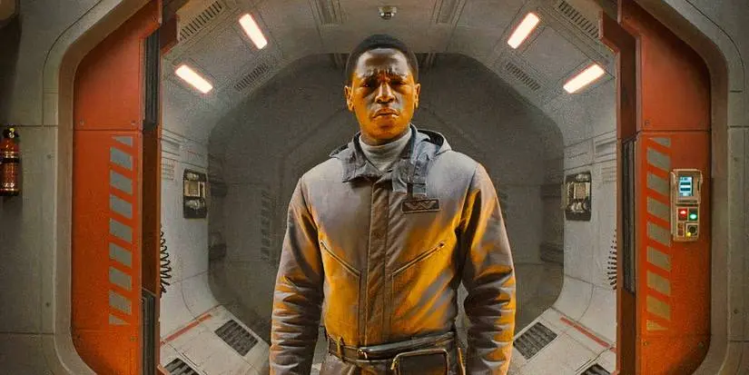 David Jonsson as Andy looking down the ship in Alien: Romulus