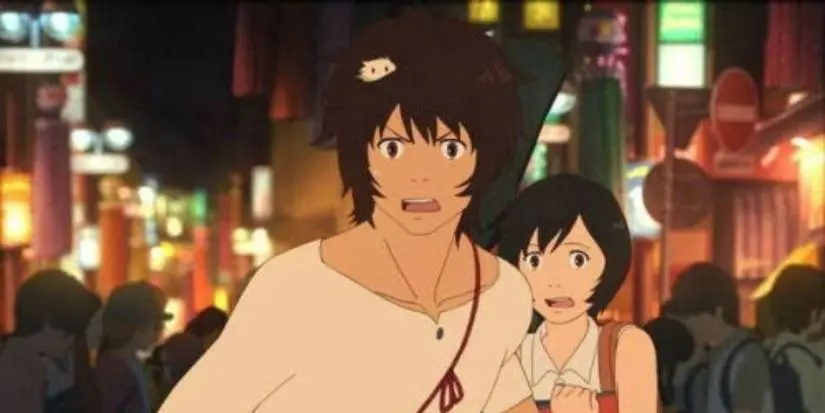 Ren and Kaede look worried in The Boy and the Beast