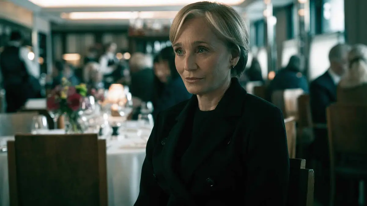 Still of Kristin Scott Thomas as Diana Taverner in Slow Horses season 6.