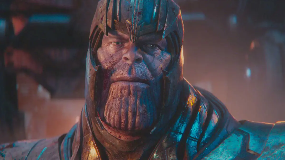 Thanos looking off to the side in Avengers Endgame