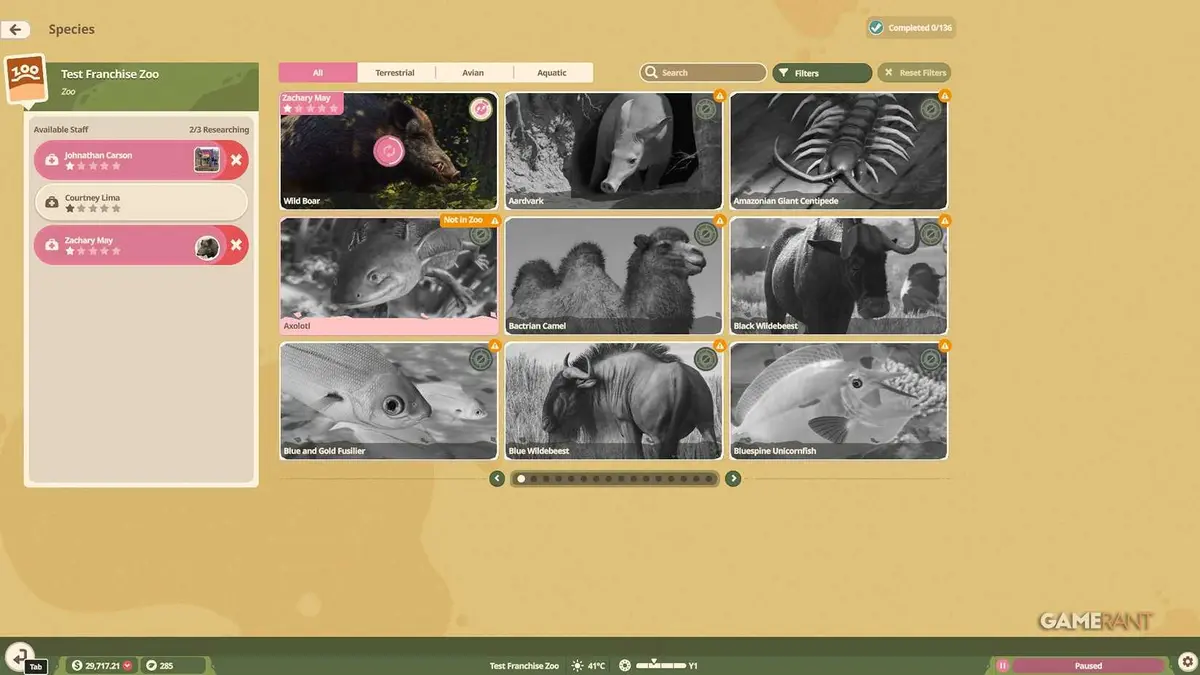 Planet Zoo 2 - Research - Species
