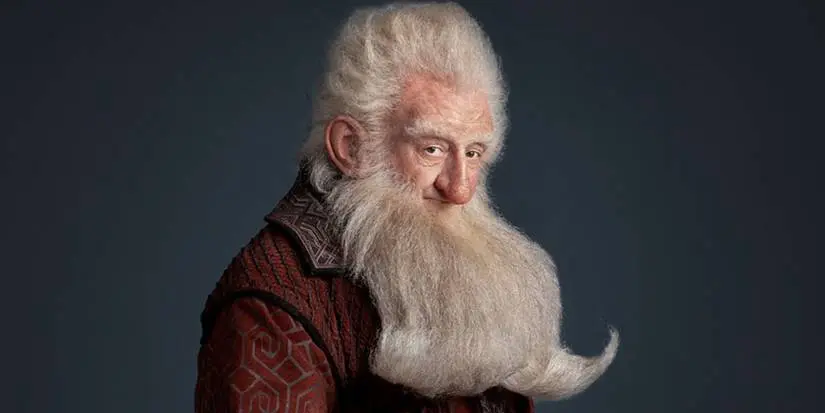 Balin gently smiling in The Hobbit
