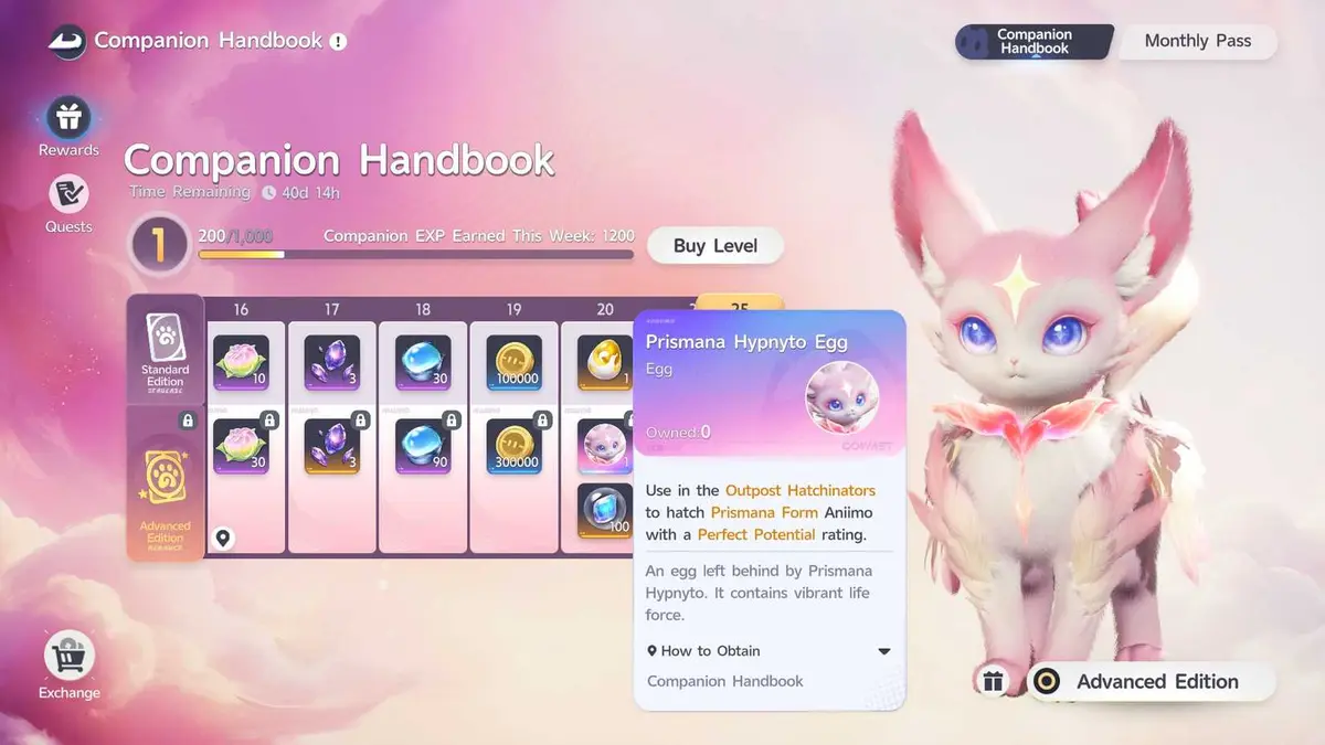 How to obtain Prismana Hypnito in Aniimo companion Handbook