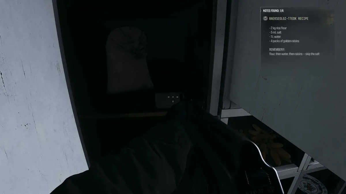 The recipe with the lockbox code in the "Following Orders" mission in Modern Warfare 4.