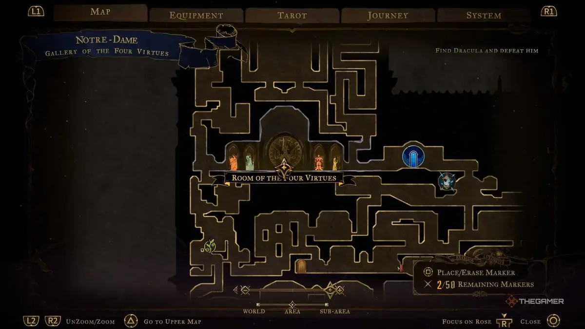 The room of the Four Virtues in Castlevania: Belmont's Curse.