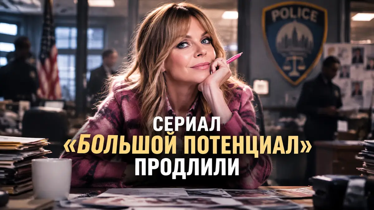 Кэйтлин Олсон в образе Морган из сериала Большой потенциал на постере в полицейском участке
