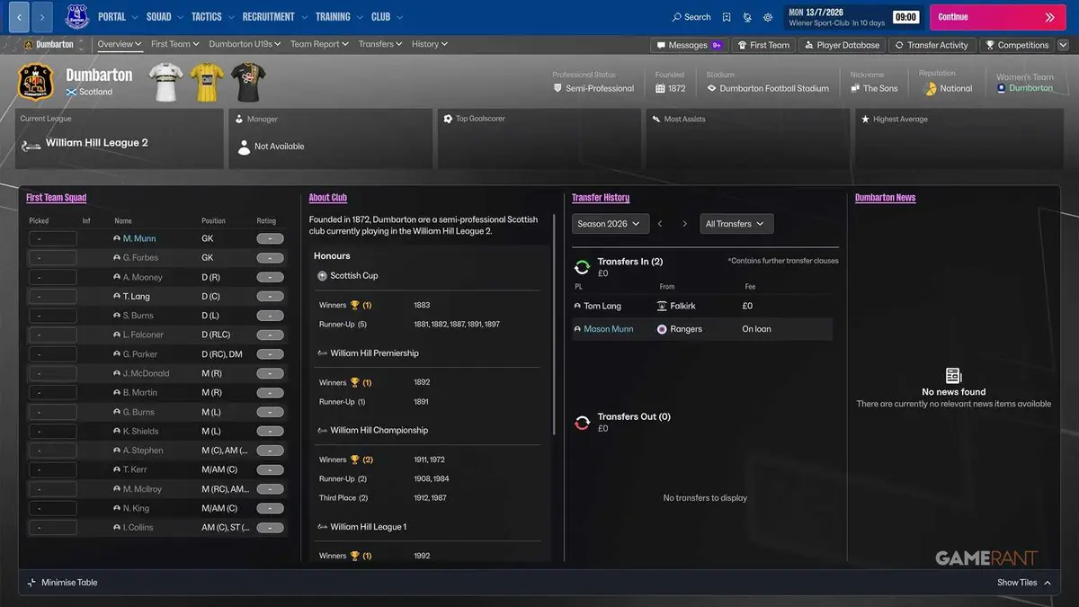 Football Manager 27 - Dumbarton