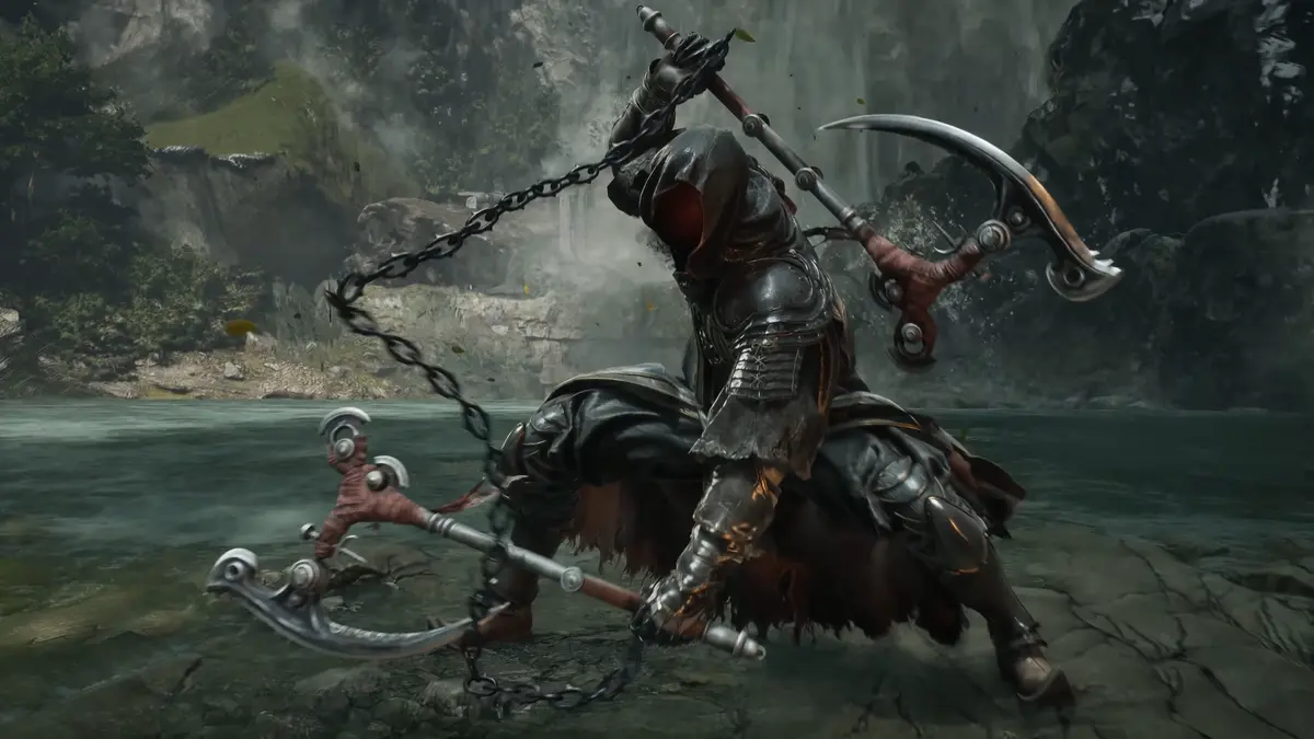 Phantom Blade Zero The Hunt Boss holding the Hunter's Chain Sickle phantom edge.
