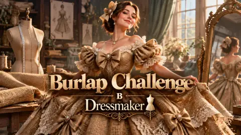 Burlap Challenge в Dressmaker: как сшить платья из мешковины