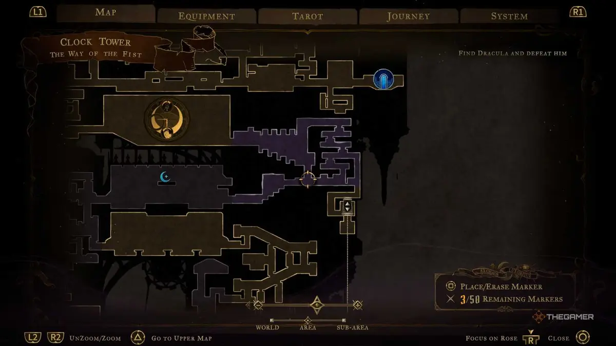 The location of the Claymore weapon in Castlevania Belmont’s Curse.