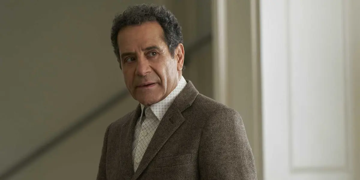 Tony Shalhoub as Adrian Monk looking concerned in Mr Monk's Last Case A Monk Movie