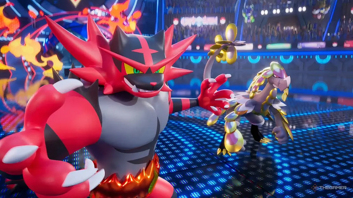 Incineroar and Kommo-o in the Pokemon Champions intro cinematic.