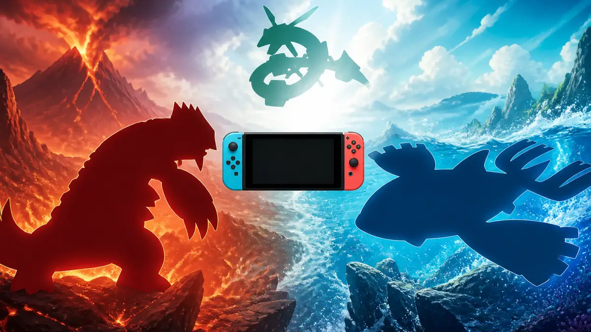 Логотипы культовых игр Pokemon Ruby и Sapphire для консолей Nintendo